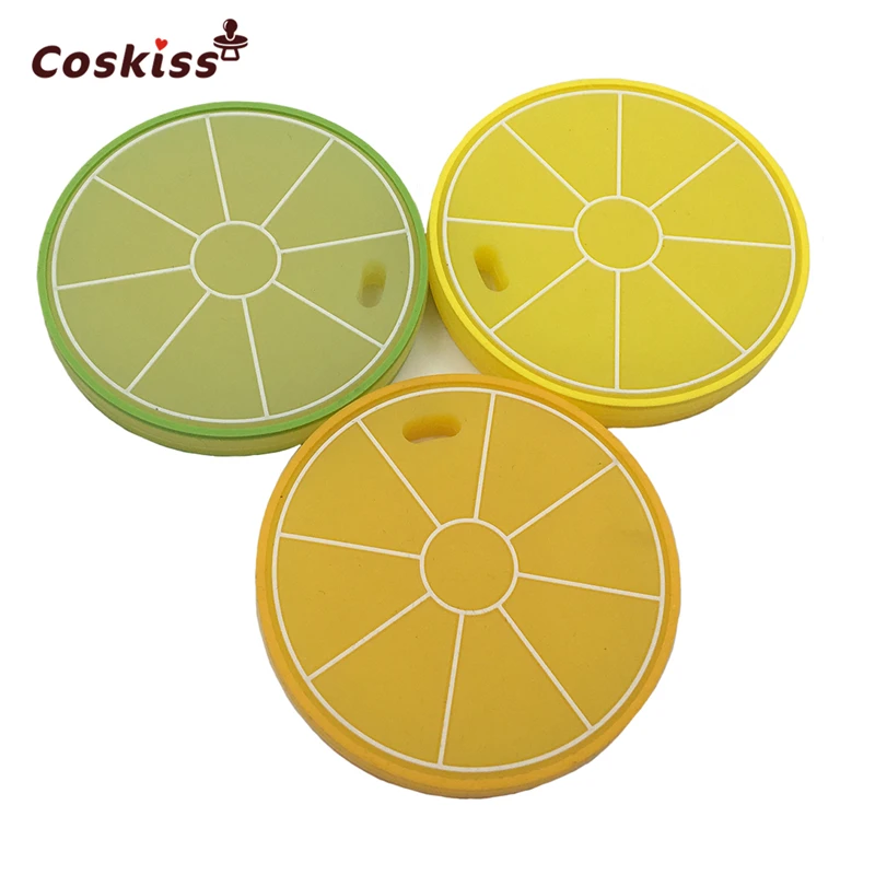 

3pcs Siilicone Lemon Slices Beads Food Grade Silicone DIY Teething Necklace Baby Gifts Pacifier Clips Accessories Beads