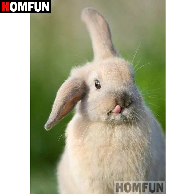 

HOMFUN 5D DIY Diamond Painting Full Square/Round Drill "Animal rabbit" Embroidery Cross Stitch gift Home Decor Gift A08339