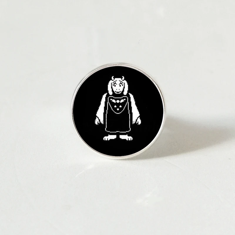 Кольца для игр Undertale серебристые кольца видеоигр стеклянные с кабошоном