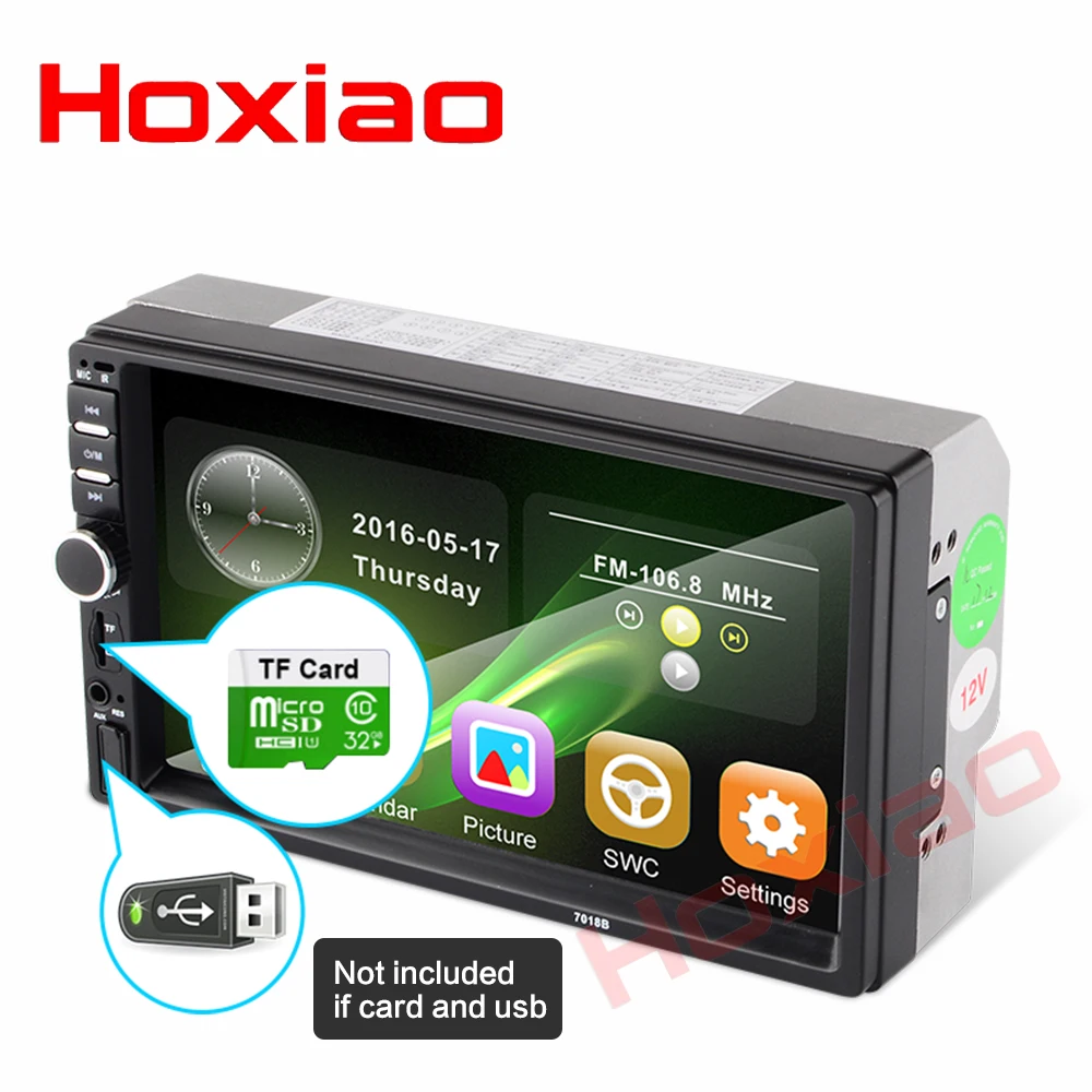 2 din автомагнитола 7 &quotHD сенсорный экран плеер MP5 SD/FM/MP4/MP3/USB/AUX/Bluetooth автомобильный