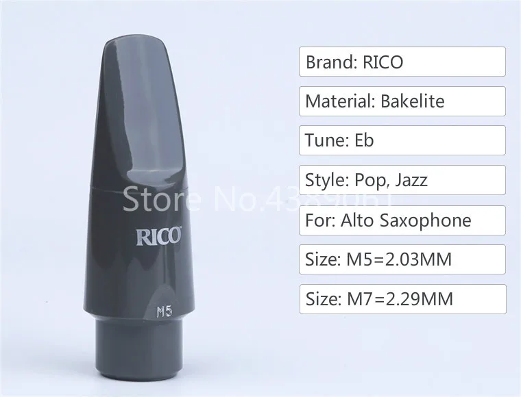 RICO высокое качество бакелитовый мундштук для альт тенор саксофона Размер M5 M7