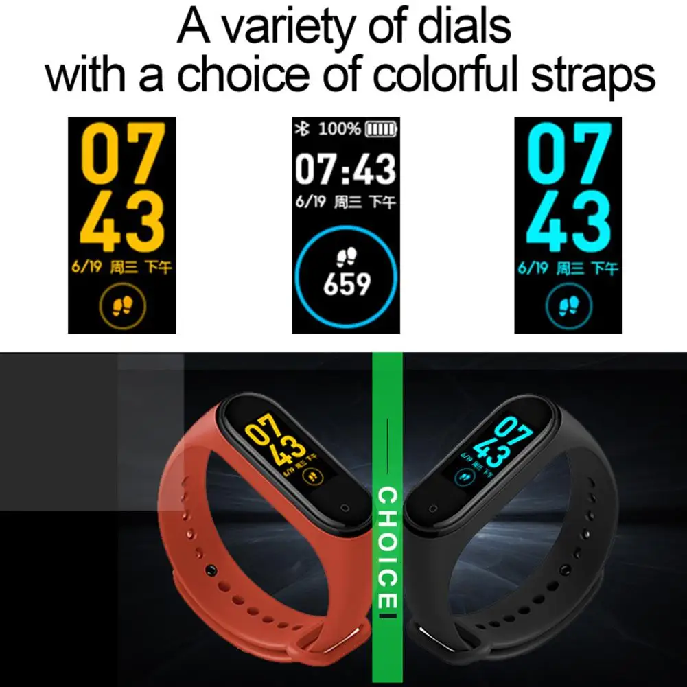 M4 умный браслет с экраном пульсометр мониторинг сна шаг Водонепроницаемый