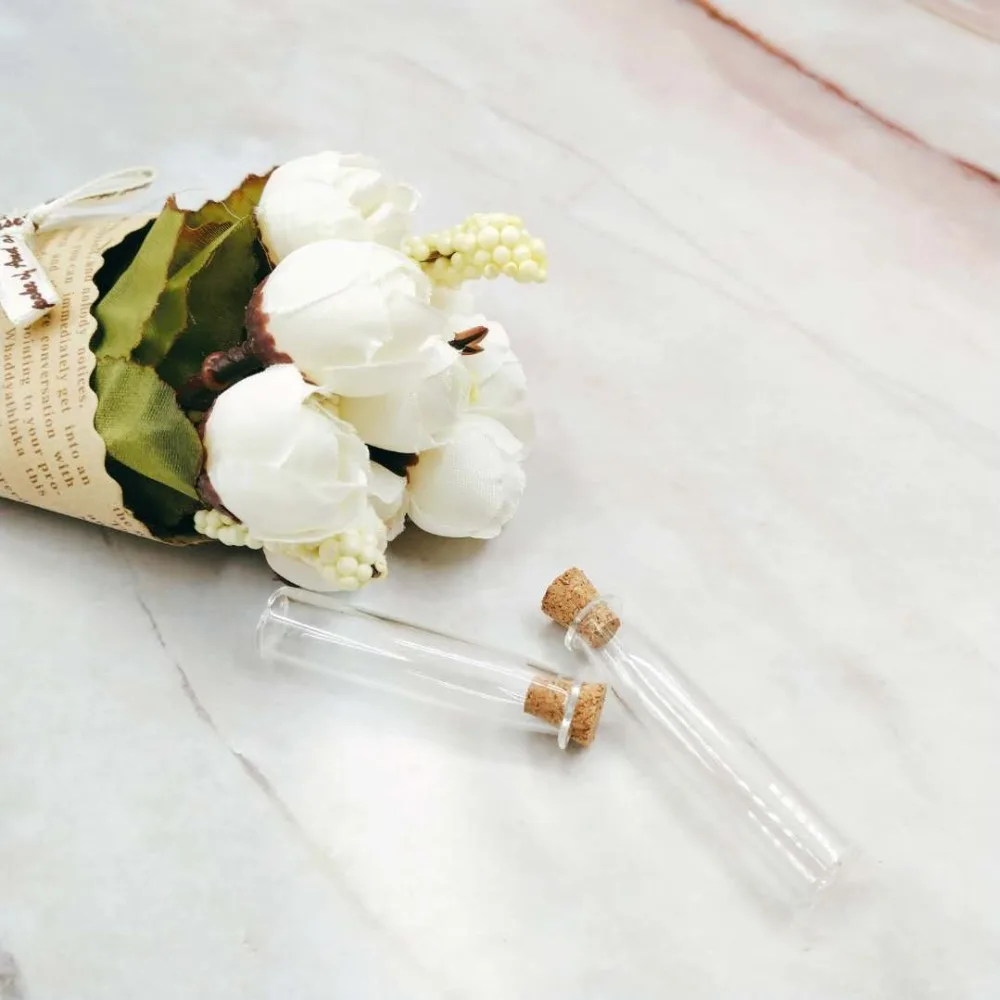 10 шт./лот прозрачные стеклянные мини бутылки в форме цилиндра банки с пробкой Wish