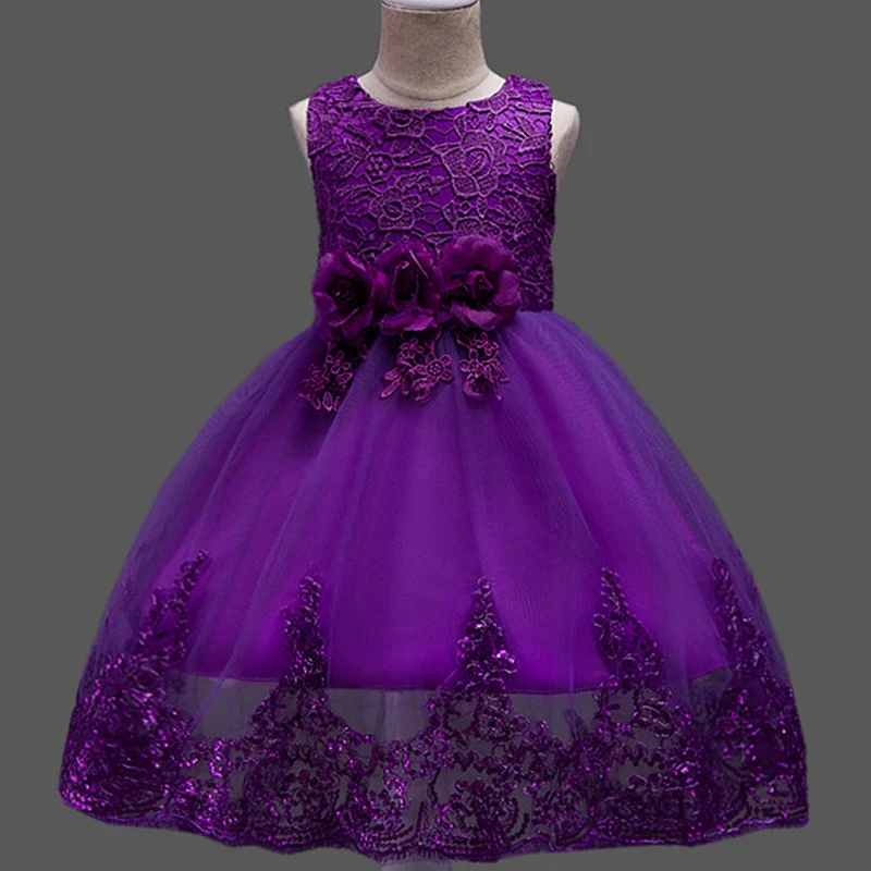 Lace Sequins Formal Evening Wedding Gown Tutu Princess Dress Flower Girls Children Clothing Kids Party for Girl Clothes | Детская одежда