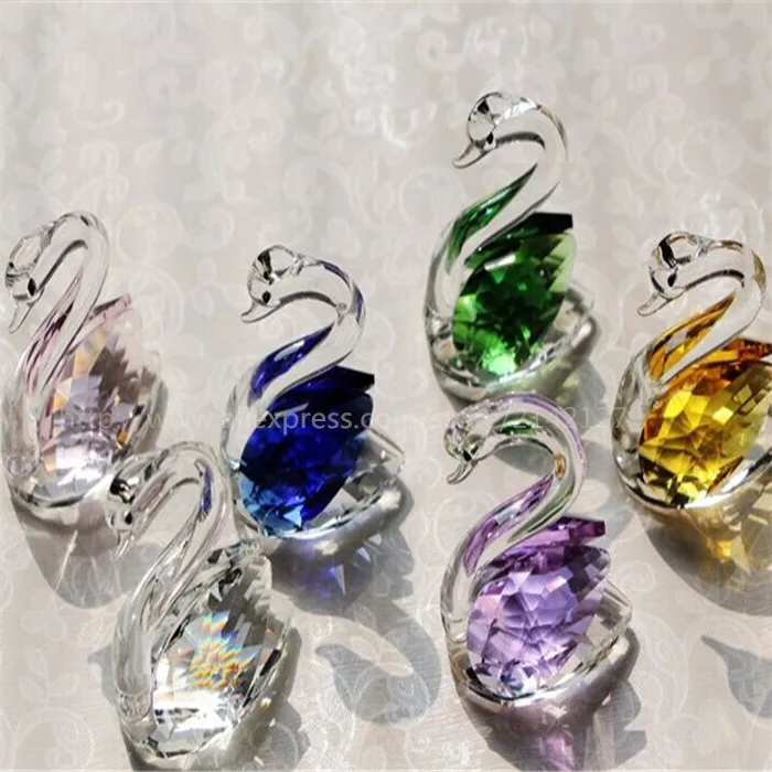 free shipping s Feng Shui Crystal Animals Crafts Swans Figurine For Home Weding Decor Gift | Украшения и аксессуары