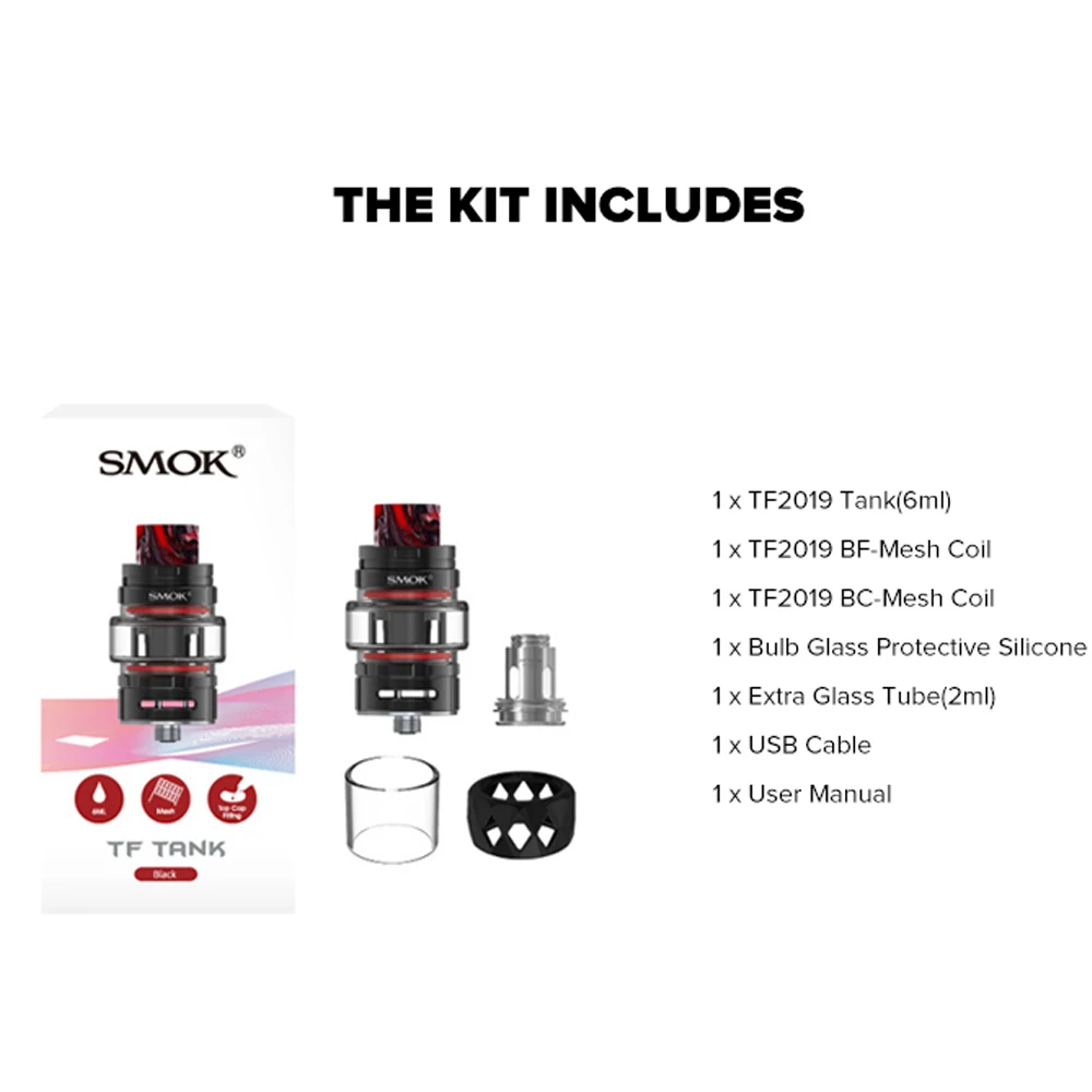 Новейший атомайзер Smok TF Tank 6 мл емкость BF-Mesh Core электронные сигареты Morph