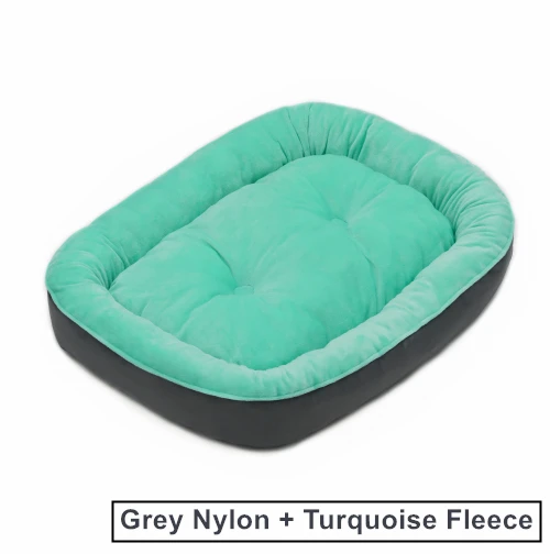 Grey and Turquoise Двусторонний Хрустальный плюшевый флисовый лежак, кровать для собак, кровать для домашних животных, для кошек и собак, дышащий, супер удобный домик для домашних животных - Цвет: Grey and Turquoise