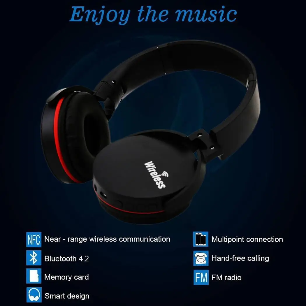 Беспроводные Bluetooth наушники подключенные к карточкам радио головная повязка с