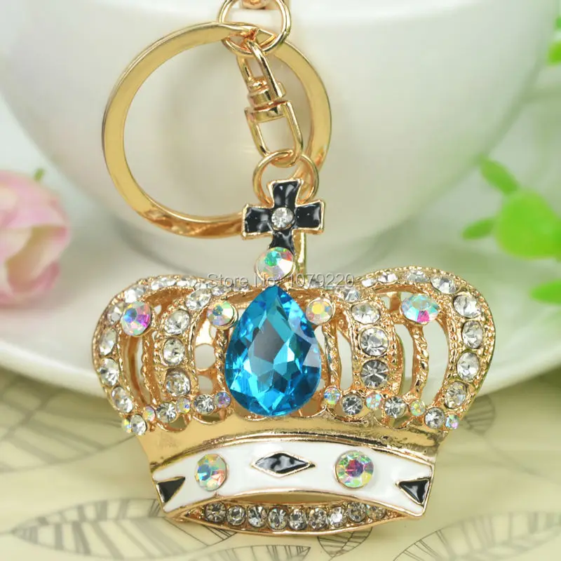 Новое поступление синяя Корона Автомобильная сумка брелок модные ювелирные