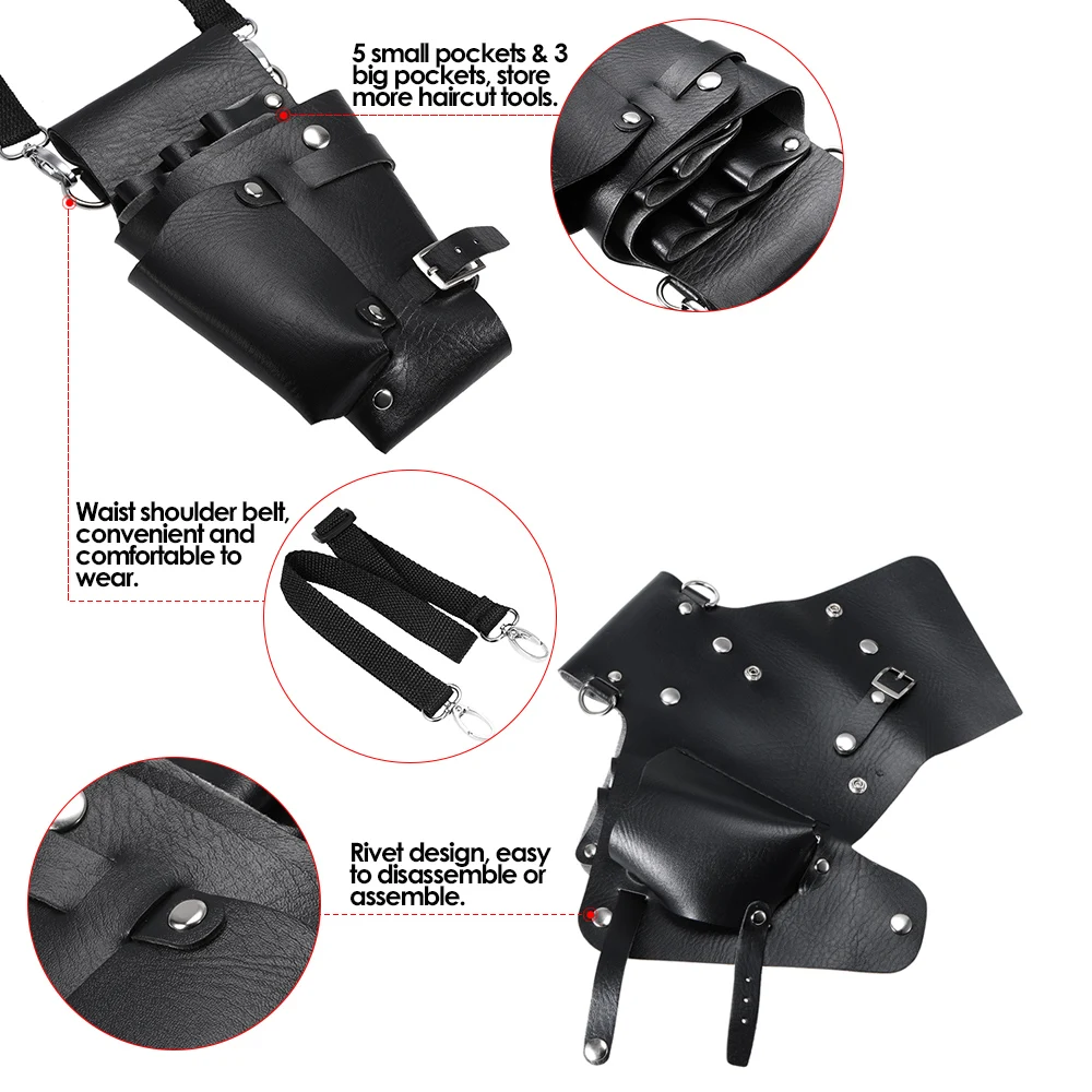 5 маленьких карманов и 3 больших кармана для волос держатель с ремнем на ремне