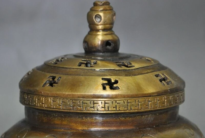 Отмеченный старый китайский буддистский храм бронзовая курильница для