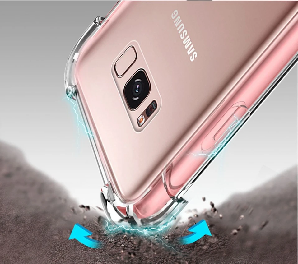 Противоударный Прозрачный чехол для samsung Galaxy S10 S9 S8 плюс S7 S6 Edge Note 8 9 J5 A5 J3 A3 J7 A7 J6 плюс чехол для телефона