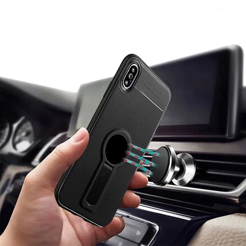 Kerzzil Cheap Magnet Case for iPhone X XR Xs Max Color Soft Silicone Cover Cases 8 7 6 6s Plus with Kickstand Holder |