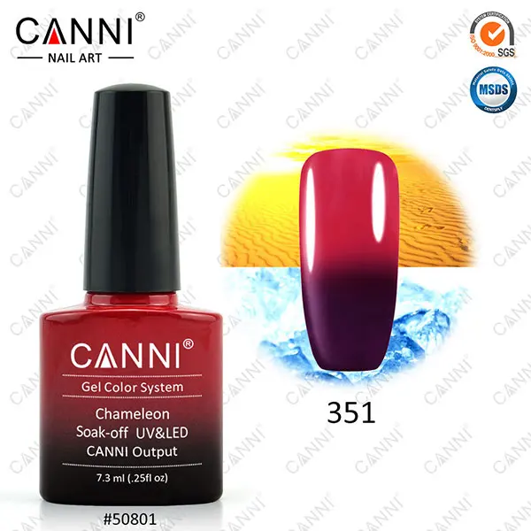 CANNI, термогель-лак, хамелеон, цвета, для дизайна ногтей, эмалевые гель, 7,3 мл, замачиваемый, УФ светодиодный, меняющий цвет, Гель-лак - Цвет: 351