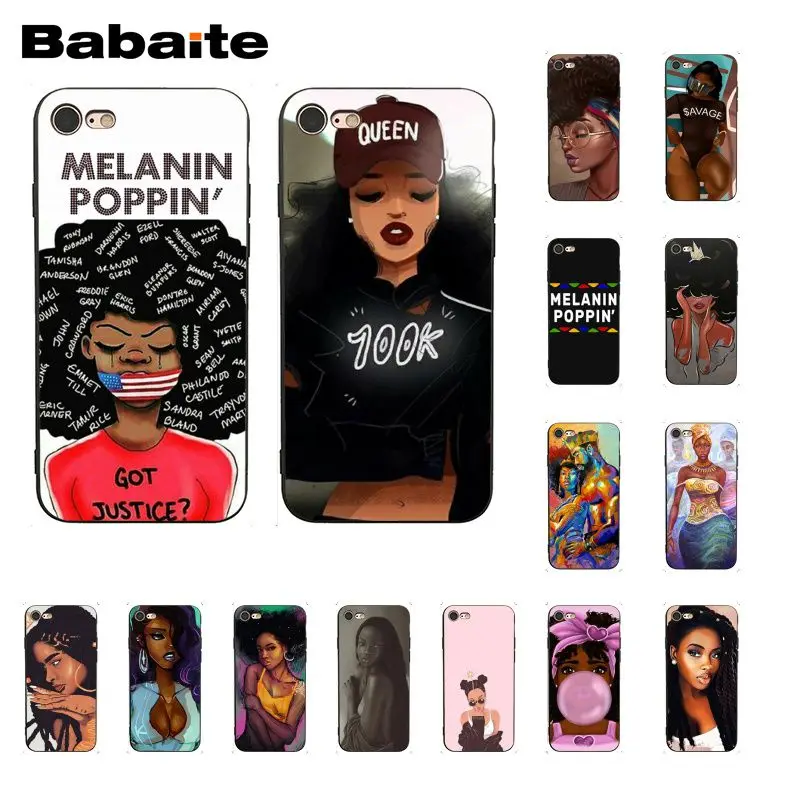 Чехол для телефона MELANIN POPPIN Girl iphone 11 12 Pro Max X XS MAX 6 6S 7 7plus 8 8Plus 5 5S XR 12mini|Бамперы| |