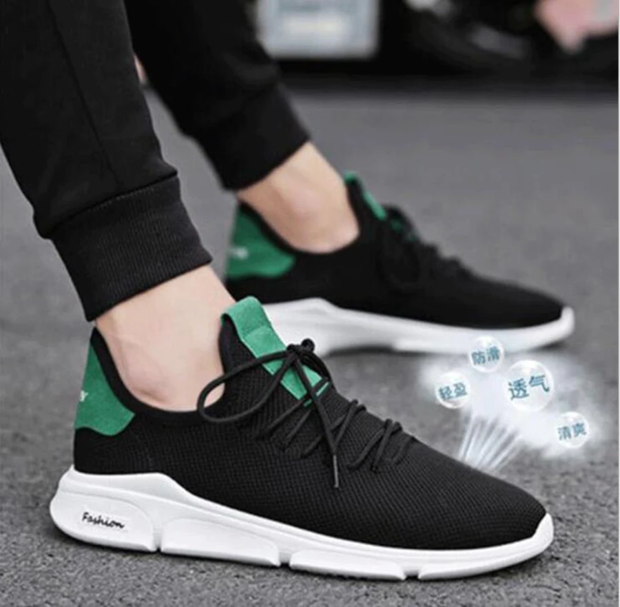 Spring and Autumn New Sports Shoes Men's Fashion Wild White Running Mesh Breathable Wearable Lightweight | Обувь