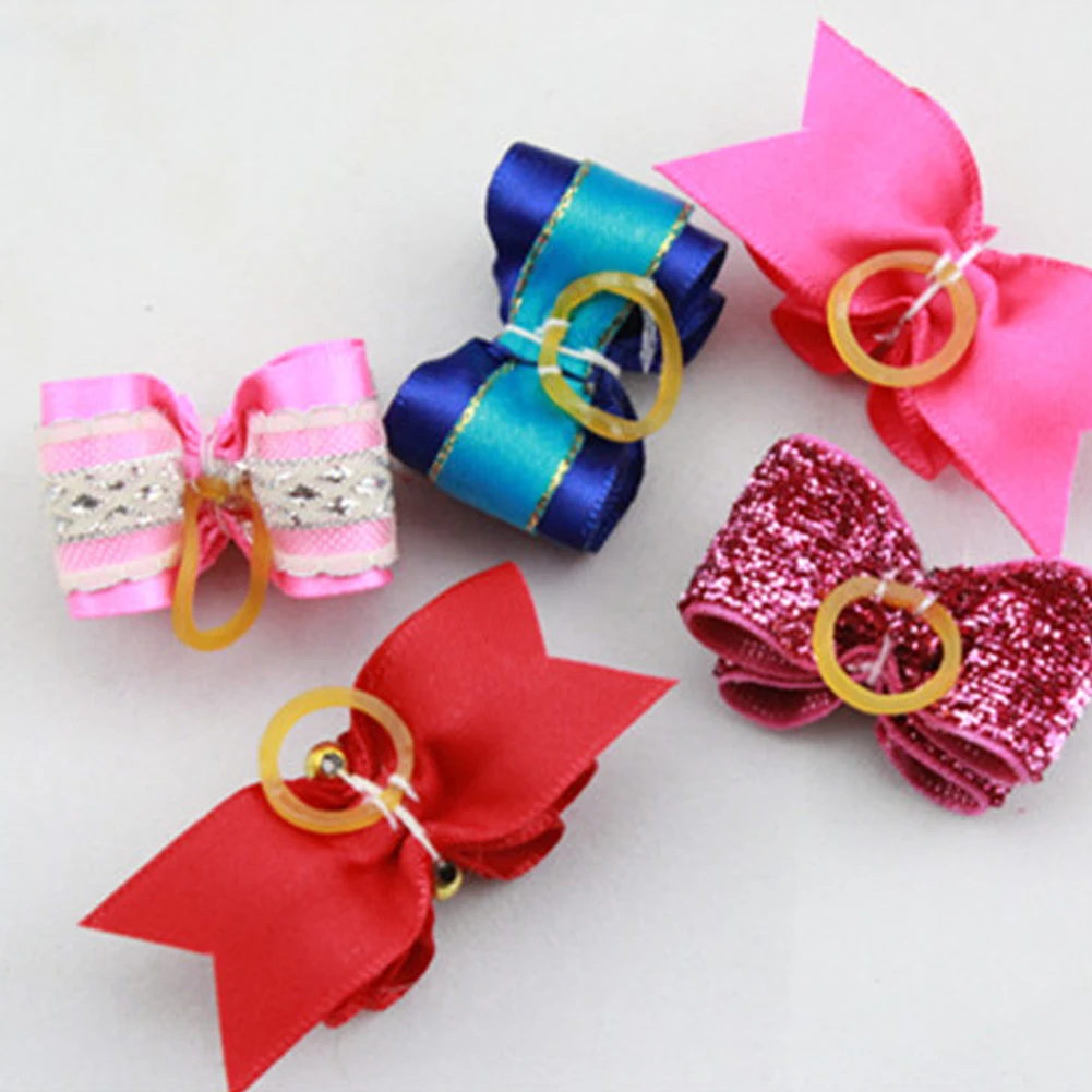 1 шт. милый питомец маленькая собака бантик для волос Резиновая лента щенок кошка