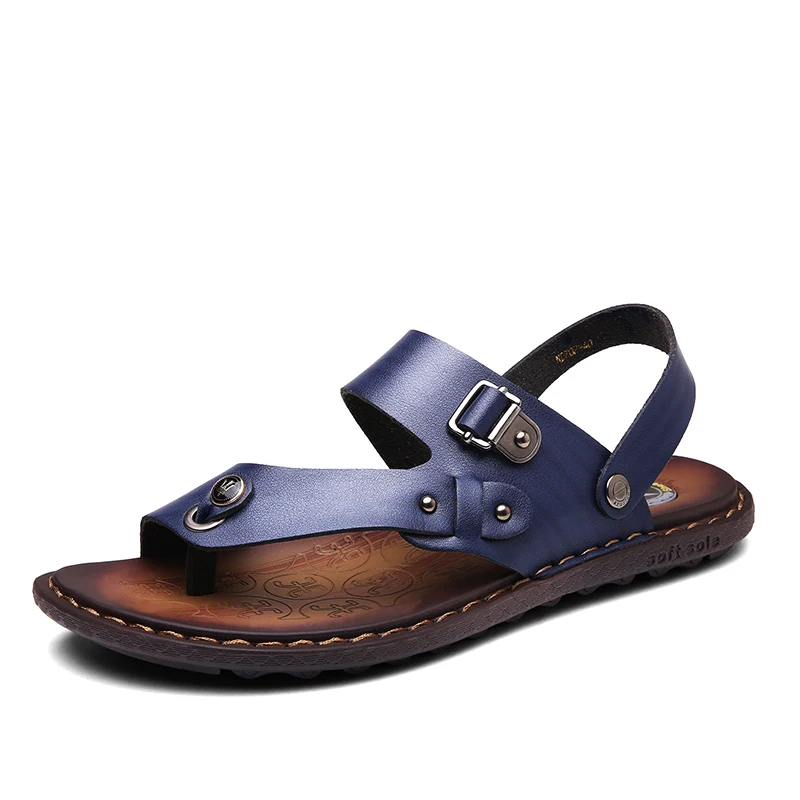 SEGGNICE Men Sandals Genuine Split Leather Beach Brand Casual Shoes Flip Flops Slippers Sneakers Summer | Обувь