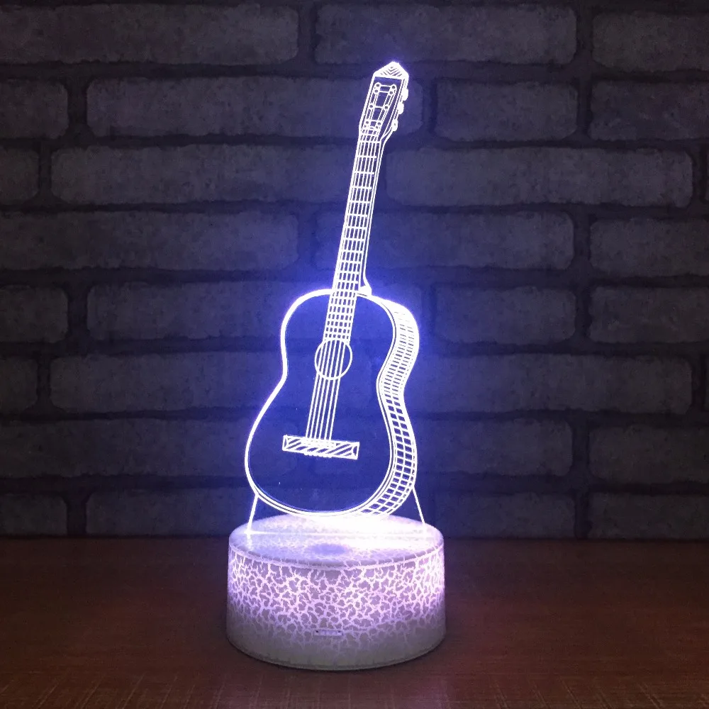 Музыкальные инструменты крутая гитара 3D светодиодный ночник для украшения дома
