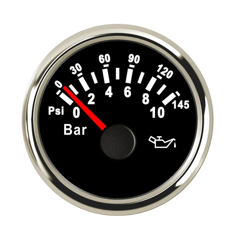 BS 10bar 10 бар датчик давления масла метр 145psi для автомобиля мотоцикла Авто Лодка Грузовик RV 12 В 24 В красная подсветка 52 мм - Цвет: BS 10bar
