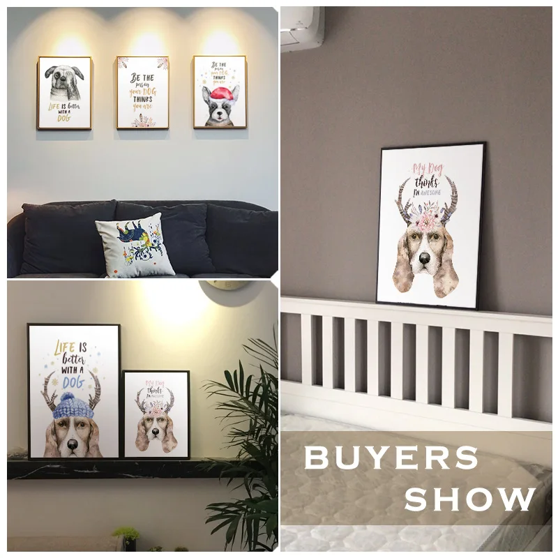 Художественная зона милая кошка собака животные принты настенные