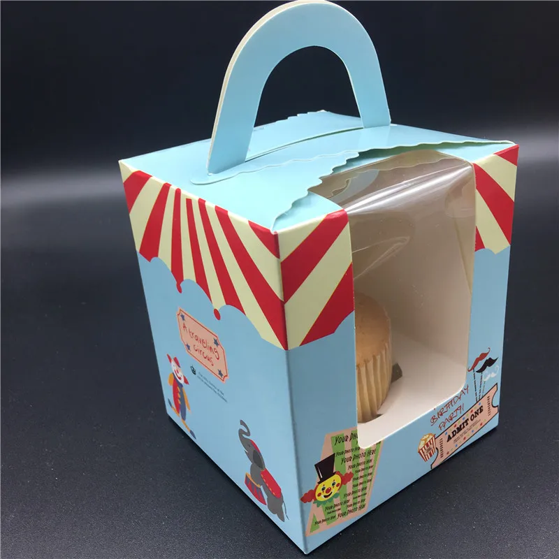 6 шт. цирковая Одиночная обертка для капкейков в британском стиле портативные