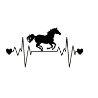 20cm9 3cm horse running heartbeat lifeline car sticker animal car styling decals blacksliver s6 2726