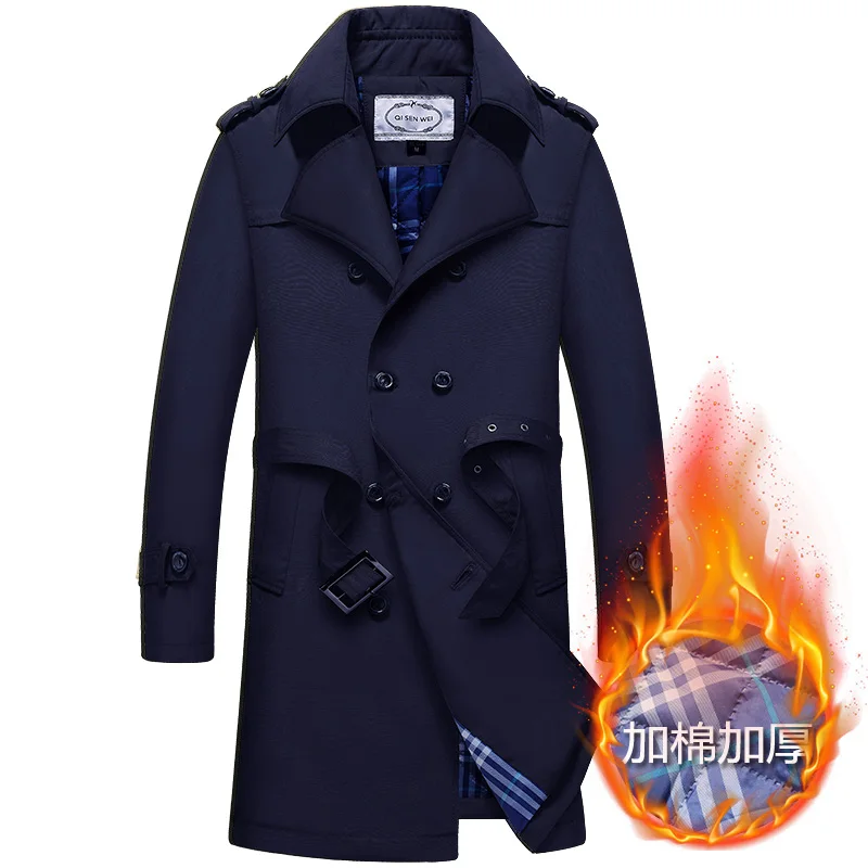 

British Slim double breasted Trench Coat Men Top Quality Mens Europe Trench Coat Men Classic Long Coat Spring Autumn Winter