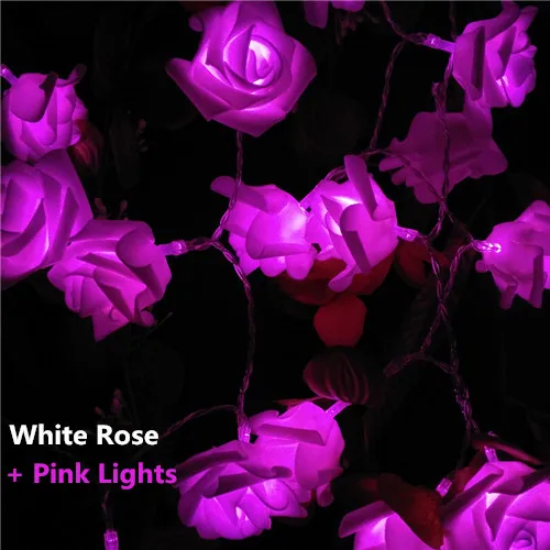 2M 20 Wedding Roses LED String Lights Battery Holiday Events Parties Decoration Light Rosa Flash/Steady on living Decor | Освещение