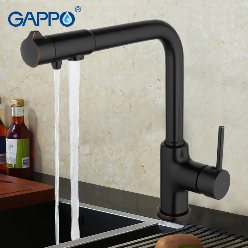 Смеситель для воды GAPPO G439010 латунный кран с питьевой водой раковины черная бронза