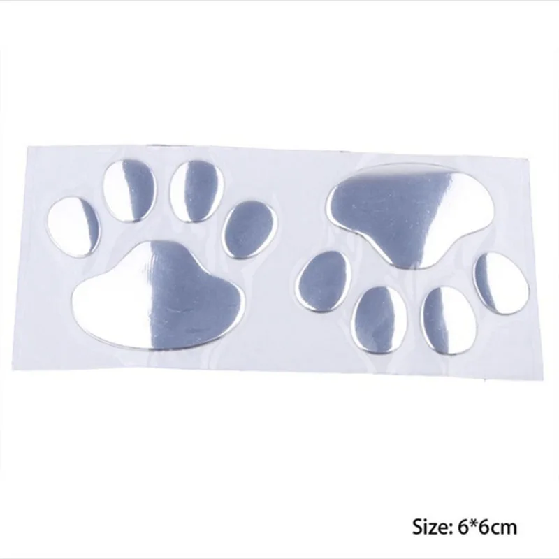 Car styling 2pcs cute 3D car window bumper bady decal sticker paw animal dog foot prints pattern funny stickers for ford | Автомобили и