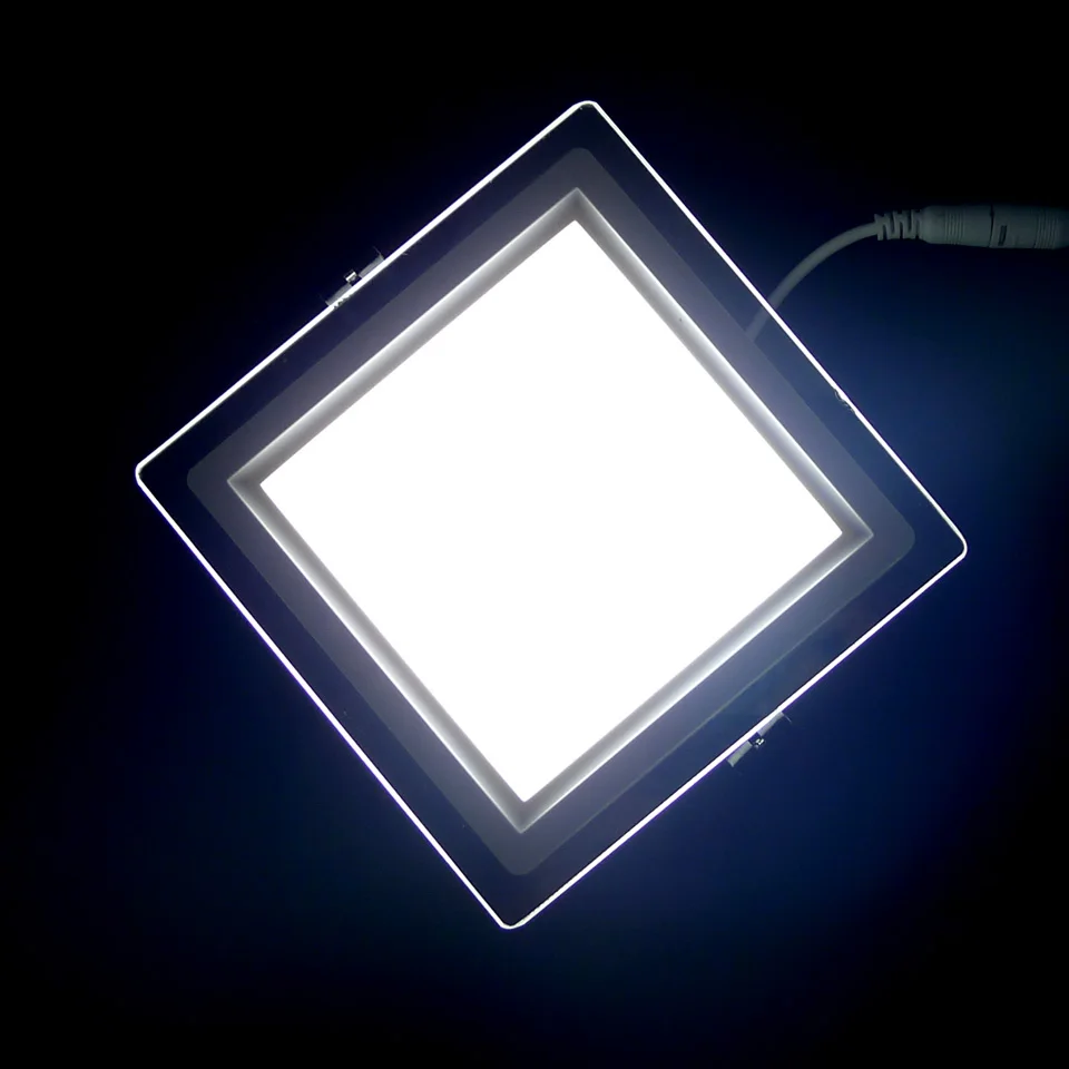 20 шт./лот приглушаемый Светодиодный точечный светильник квадратный стеклянный