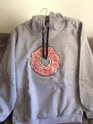 Толстовка унисекс с длинным рукавом принтом пончиков и карманами|women hoodies|printed