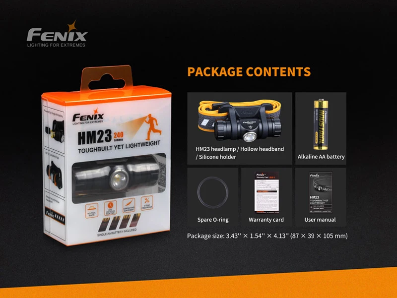 Освещение для экстремальных условий Fenix HM23 Cree нейтральный белый светодиодный компактный и легкий налобный фонарь с бесплатной батареей АА