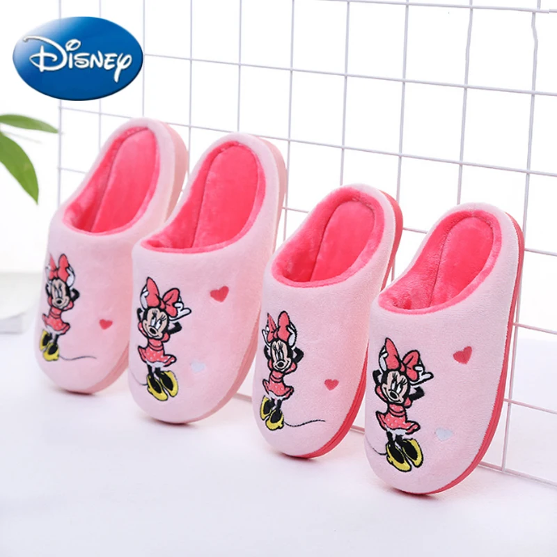 Disney/зимняя теплая милая плюшевая обувь для мальчиков и девочек с изображением