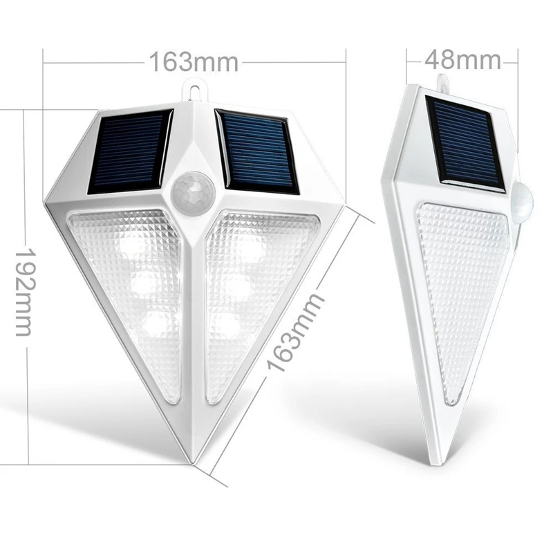 SZYOUMY 6 LED Солнечная энергия датчик движения настенный светильник ромбовидная