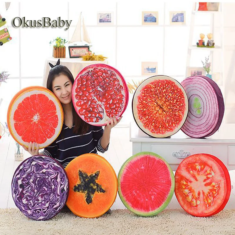 40cm Large New Creative 3D Summer Fruit PP Cotton Office Chair Back Sofa Throw Pillow Bolster For Home Decoration | Игрушки и хобби
