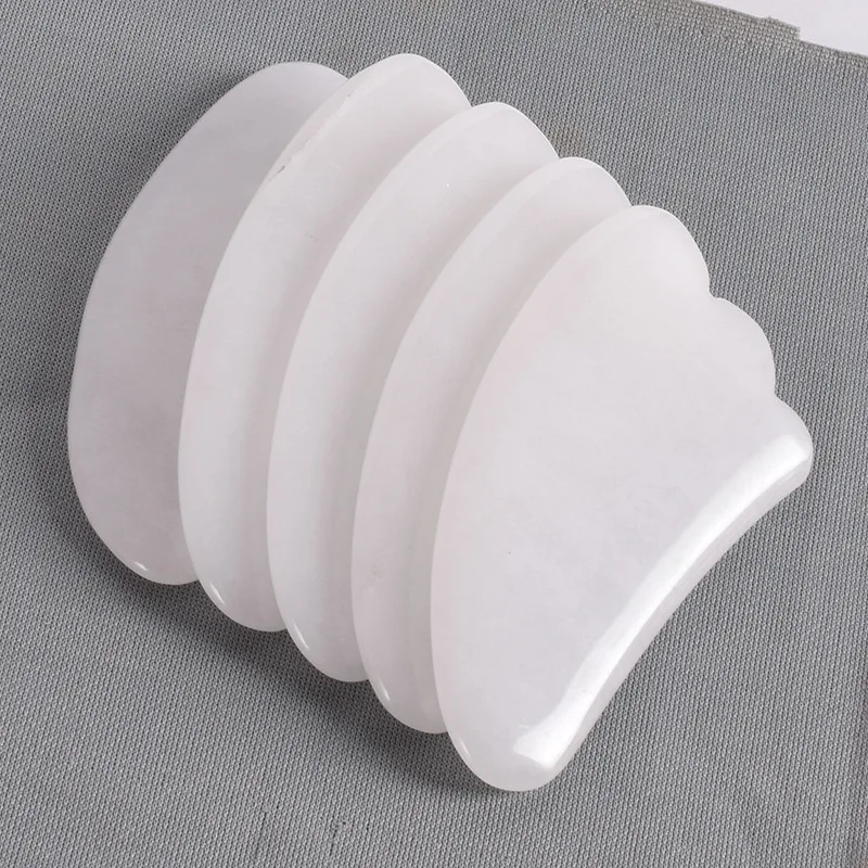 Белый нефрит Gua Sha доска для ухода за кожей лица 100% натуральные лечебные камни GuaSha