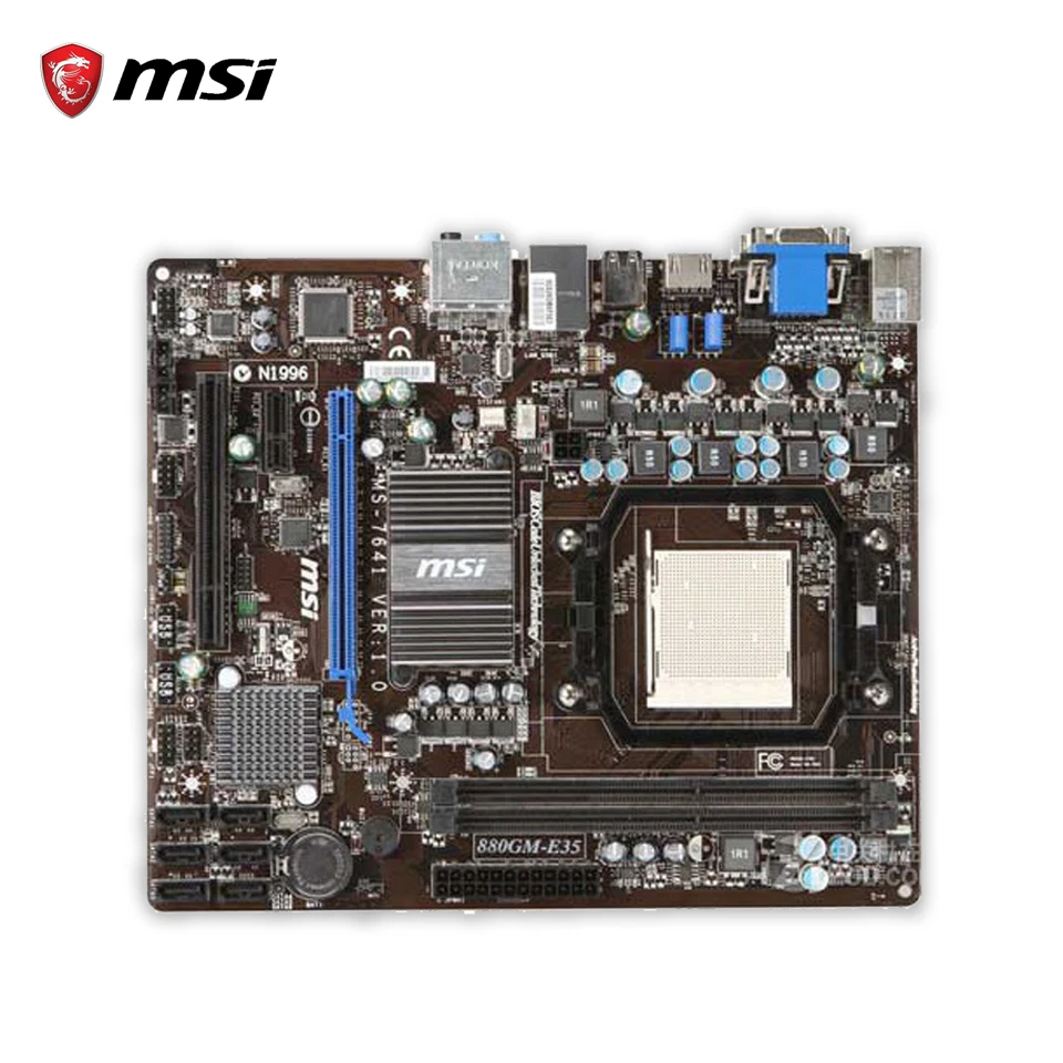 Оригинальный MSI 880GM E35 рабочего Материнская плата 880 г разъем AM3 DDR3 16 STAT2 USB2.0 micro atx 100%