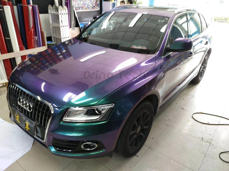 Глянцевая фиолетовая зеленая фотопленка ORINO без пузырьков воздуха блестящая