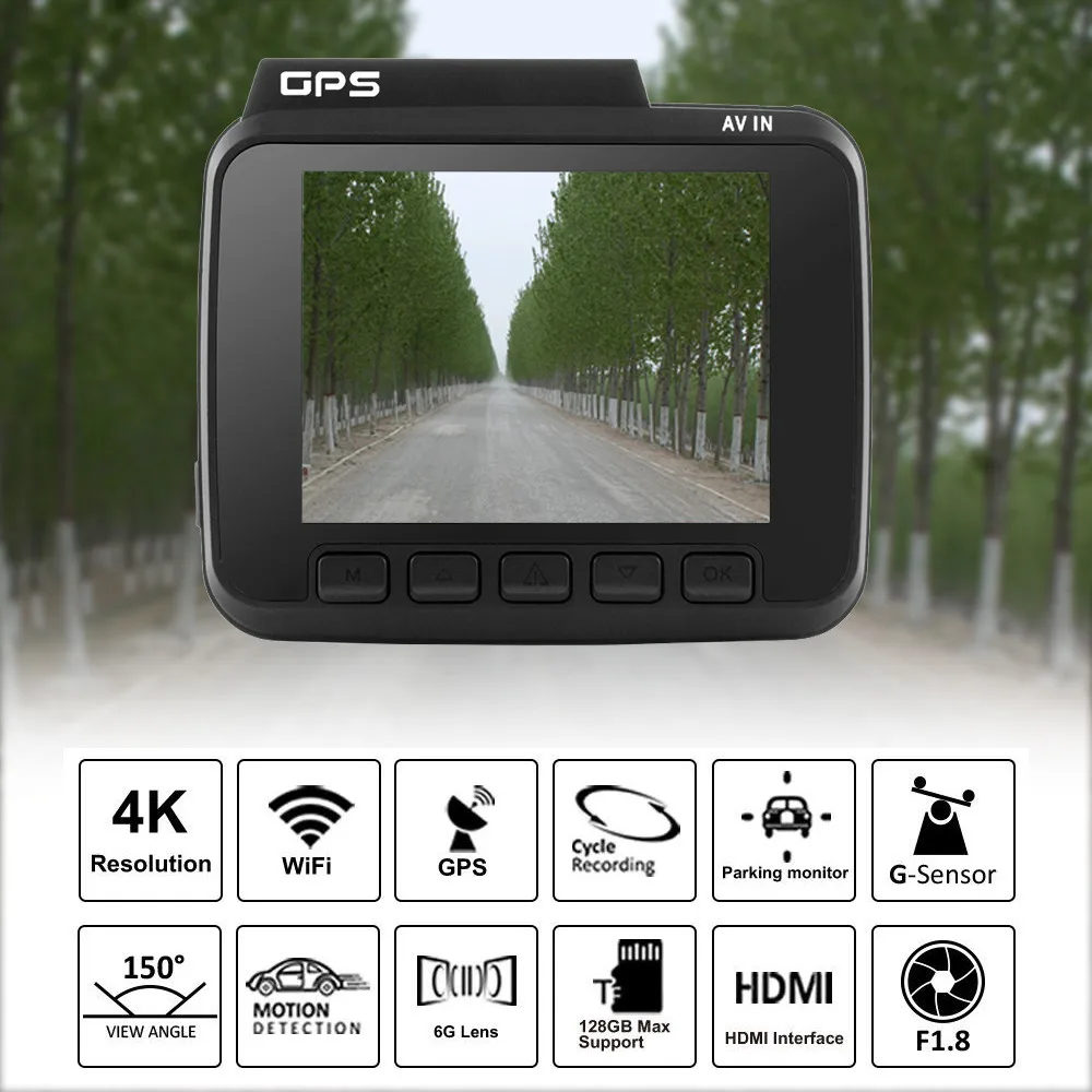 4 K HD мини-автомобиль DVR wifi видеорегистратор gps камера ночного видения g-сенсор vidioregistrator dashcam dual