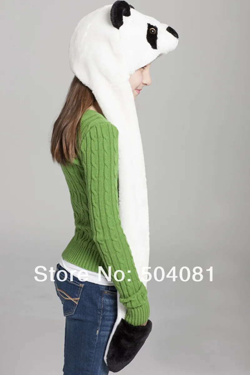 Плюшевая обувь в форме животных мультфильм шапки с дизайном панда ушами мягкая и