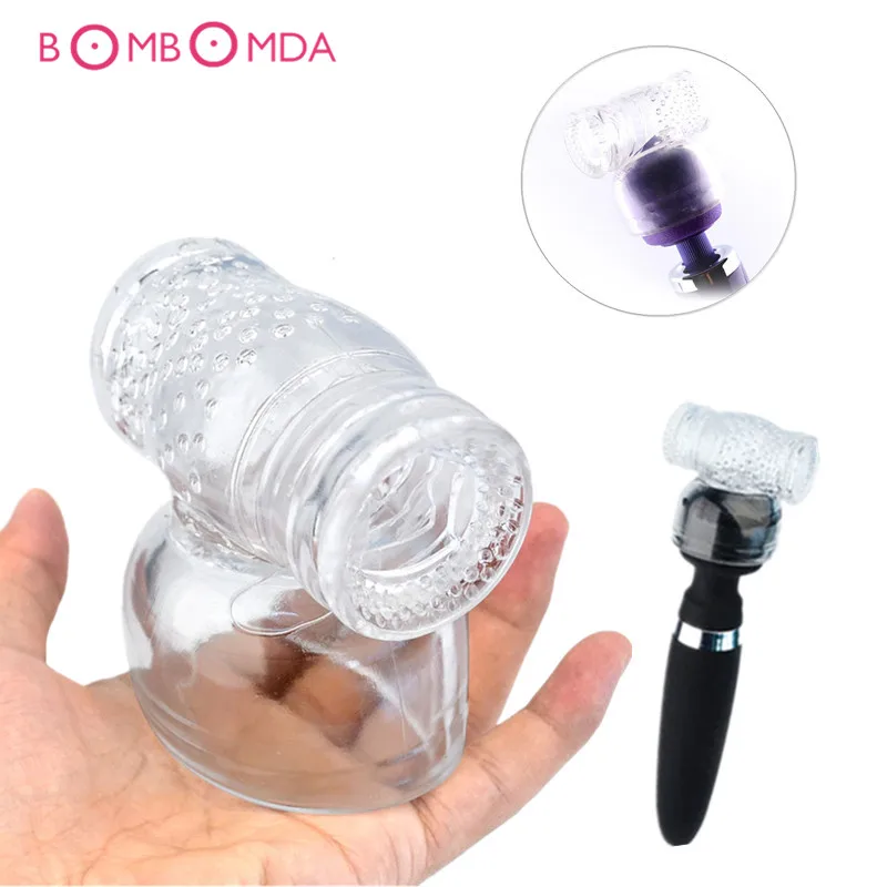 Вибраторы шапки прозрачный большой AV палочка Вибратор Головные уборы секс