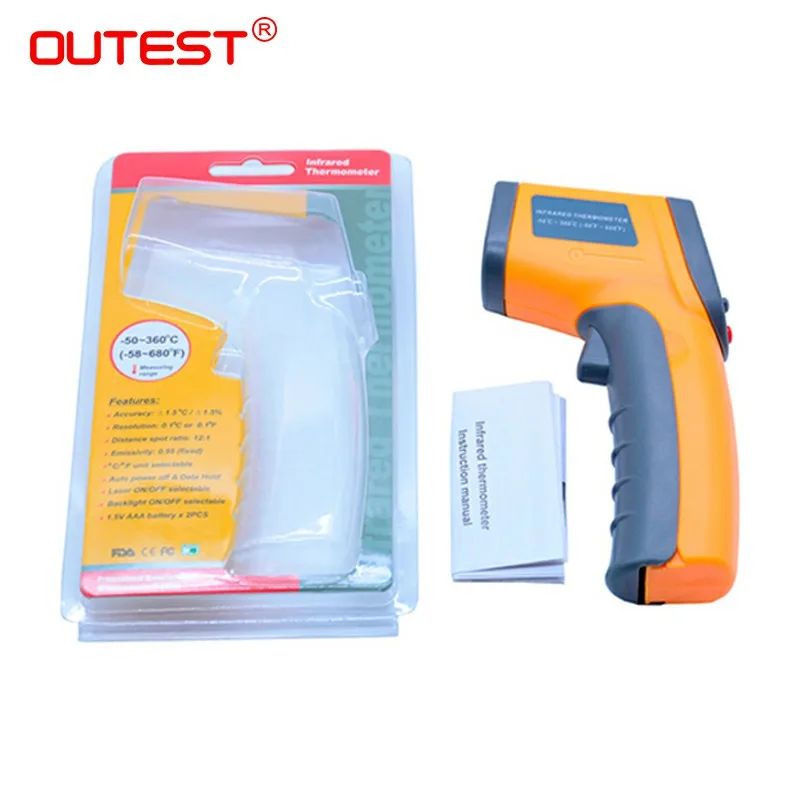 

New arrival Digital infrared thermometer Non contact IR thermometer GS320 -50~360C (-58~680F) Laser Point Gun Themperature meter