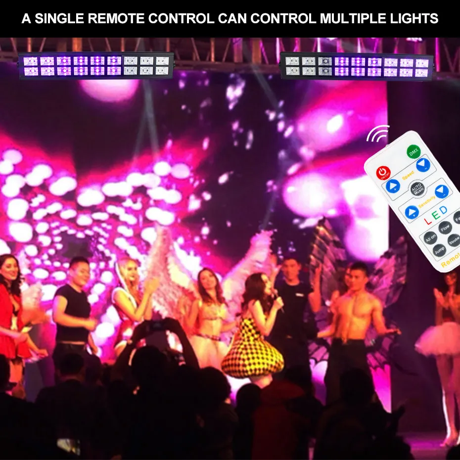 

LED UV Black Light DMX Control Stage Lights 110V 220V Club Lamp Disco Laser Flash Light Dancing Party Decoration Effect Lighting