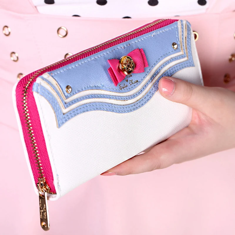 Kawaii Сейлор Мун дизайнерский кожаный Длинный кошелек для женщин японский модный