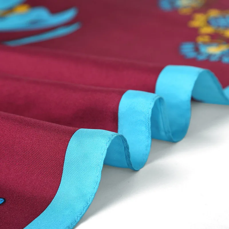 WENSLI Роскошные 100% Twill Шелковый шарф бандана Для женщин Дамы Голову шеи Средний