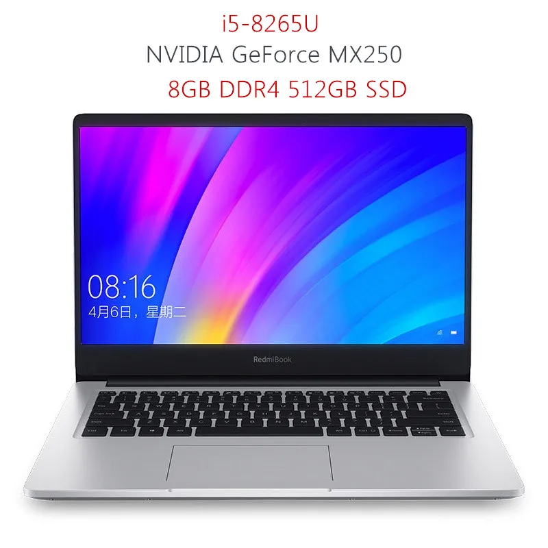 i5 8GB 512GB Xiaomi Redmibook 14 ноутбук Intel Core i5-8265U/i7-8565U NVIDIA GeForce MX250 8 Гб DDR4 256 ГБ/512 ГБ SSD ультратонкий ноутбук - Цвет: i5 8GB 512GB