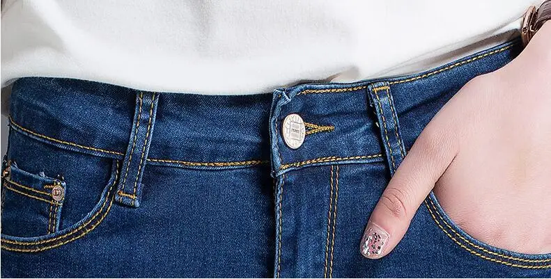 2019 new spring autumn office lady cotton brand plus size high waist female women girls skinny pencil pants jeans clothing 79178 | Женская