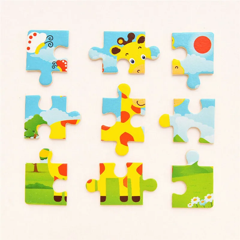 PUDCOCO Development Baby Toys 3D Wooden Puzzle Cartoon Learning Geometry Educational Kids Toy